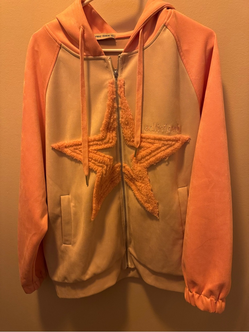 Aelfric Eden Peach & Cream Star Zip Hoodie Jacket